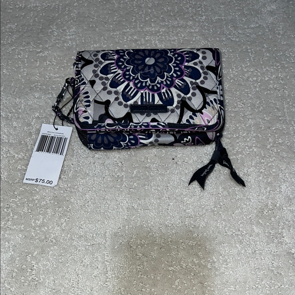 Vera Bradley Purple and Gray Floral Clutch